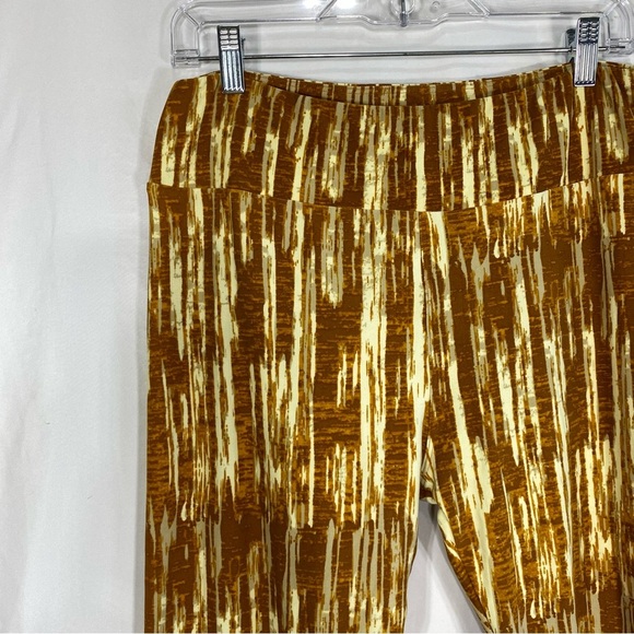 LulaRoe Amber Brown Brush Stroke Print Butter Soft Tall & Curvy Leggings - Picture 2 of 6